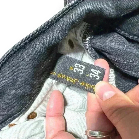 NUDIE JEANS CO Men’s Straight Slim Fit Jeans Organic Black W33 L34 Dean Stretch - Picture 10 of 12